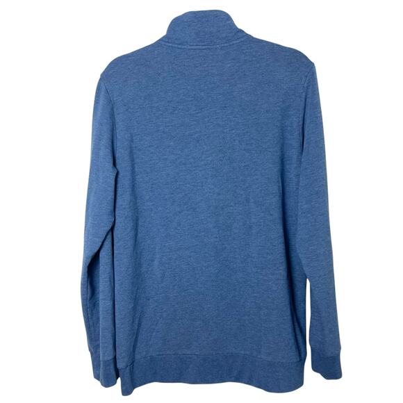 Criquet Cotton Blend 1/4 Zip Pullover Blue Embroidered Logo Pocket Men's Medium - Picture 7 of 8